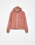 Faux shearling jacket with hood